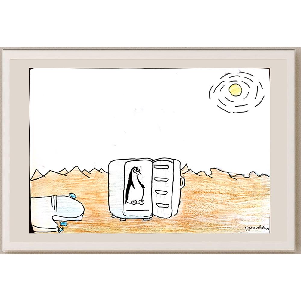 Oktay Ege Duran 35x25cm Orijinal Karikatür BOD00574