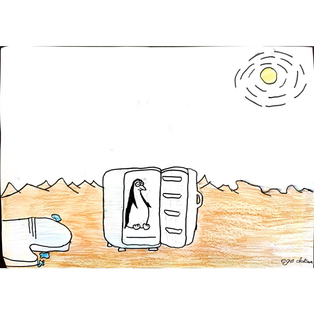 Oktay Ege Duran 35x25cm Orijinal Karikatür BOD00574