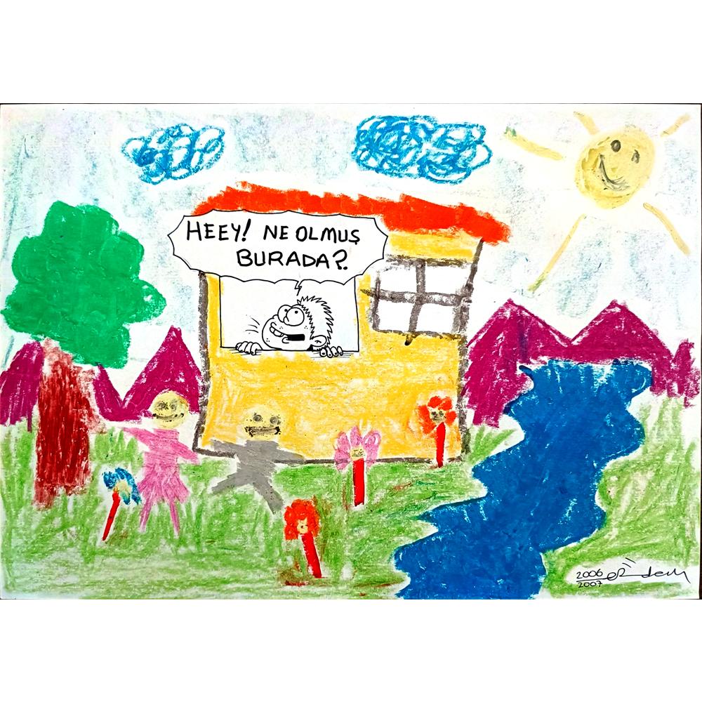 Erdem Toker 29x21cm Orijinal Karikatür BOD00593