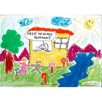 Erdem Toker 29x21cm Orijinal Karikatür BOD00593