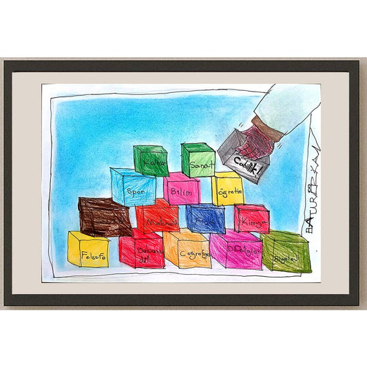 Batur Özkan 29x21cm Orijinal Karikatür BOD00594