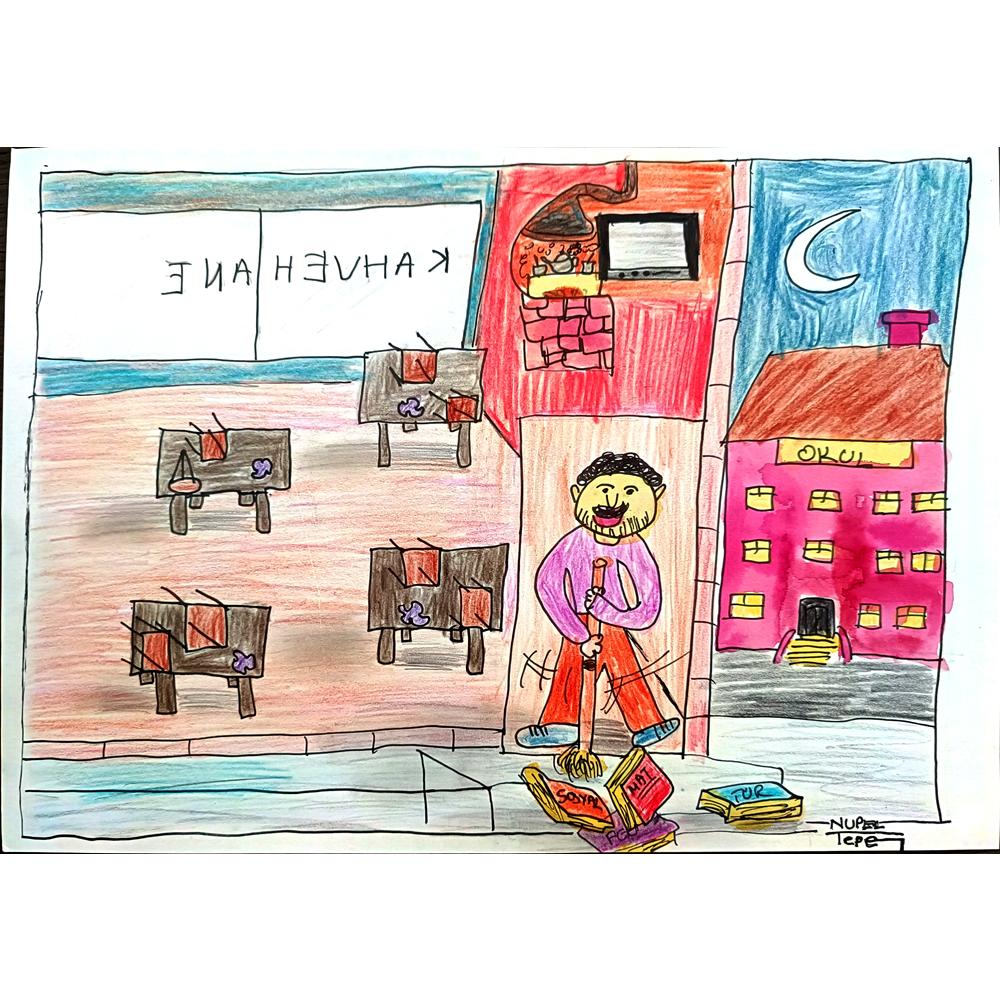 Nupel Tepe 29x21cm Orijinal Karikatür BOD00595