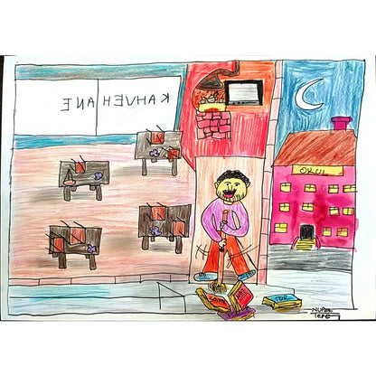 Nupel Tepe 29x21cm Orijinal Karikatür BOD00595