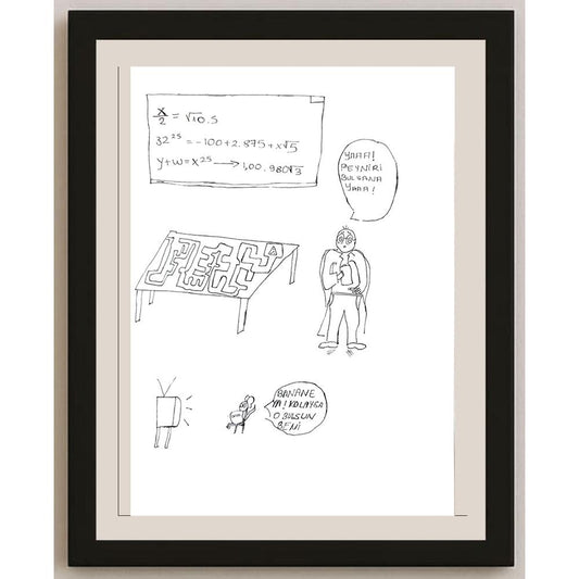 Deniz Manas Çelikbaş 29x21cm Orijinal Karikatür BOD00617