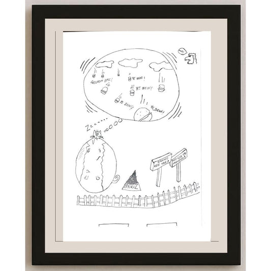 Deniz Manas Çelikbaş 29x21cm Orijinal Karikatür BOD00618