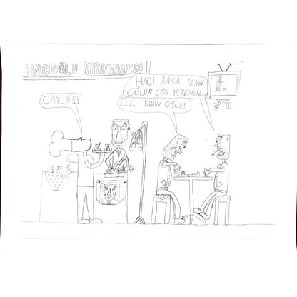 Bora Kılıç 29x21cm Orijinal Karikatür BOD00660