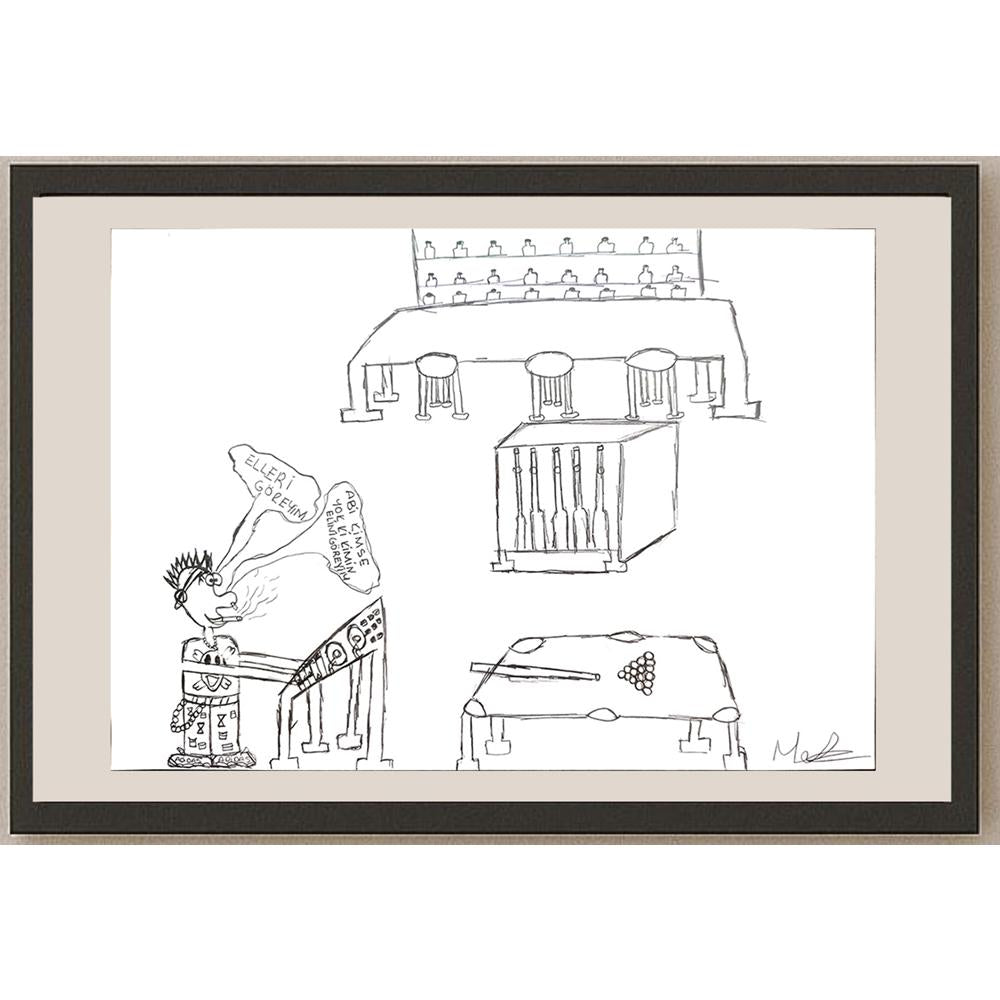 Mustafa Durgun 29x21cm Orijinal Karikatür BOD00665