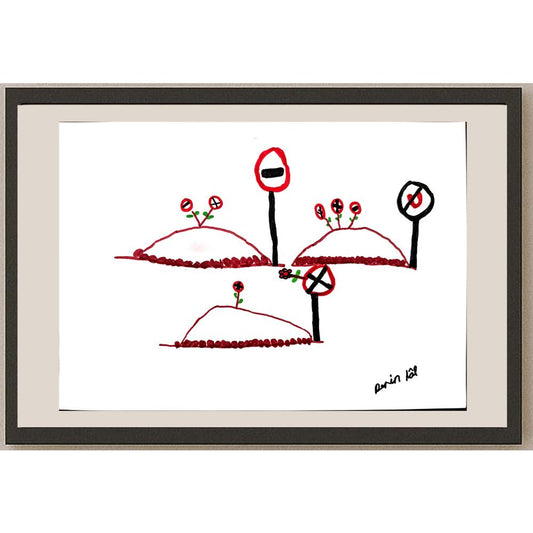 Derin Lal Çevik 29x21cm Orijinal Karikatür BOD00684