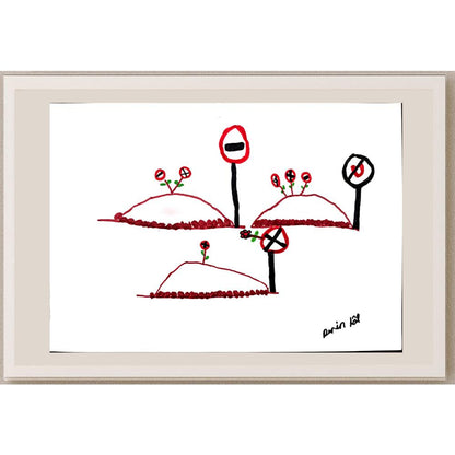 Derin Lal Çevik 29x21cm Orijinal Karikatür BOD00684