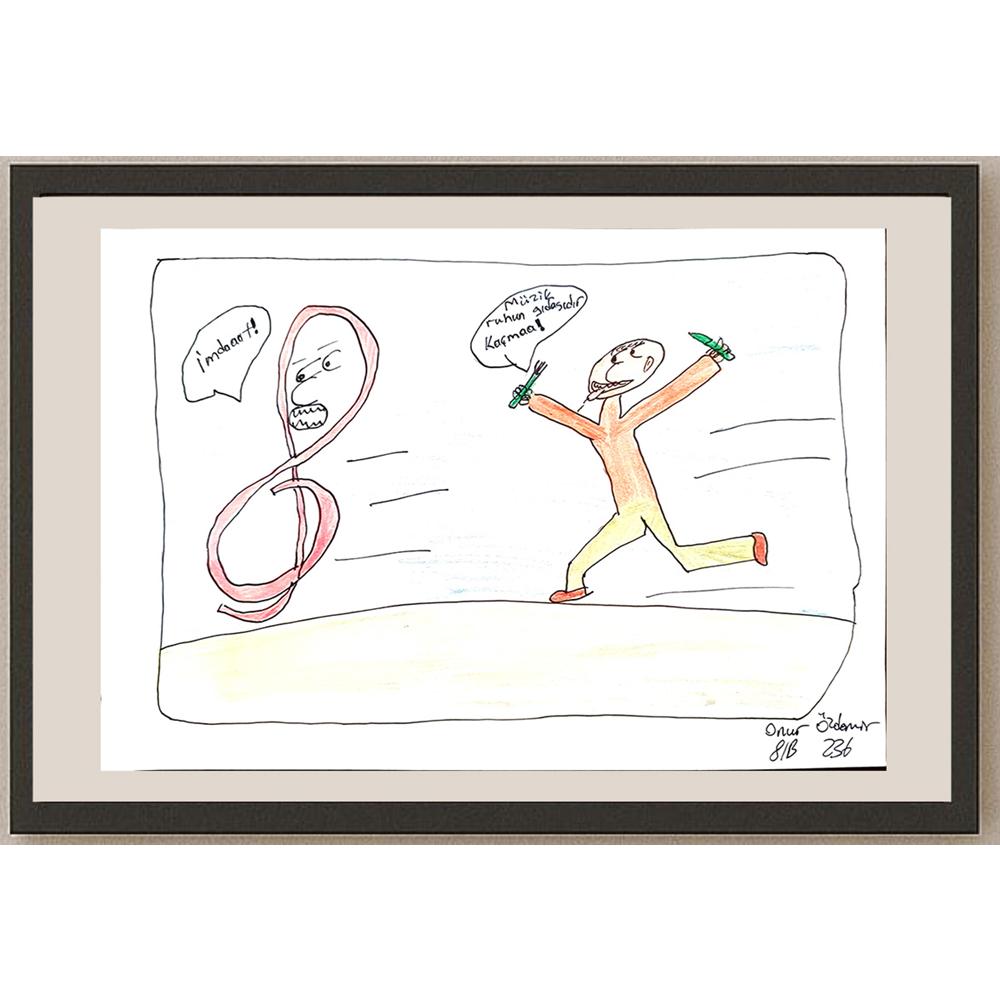 Onur Özdemir 29x21cm Orijinal Karikatür BOD00696