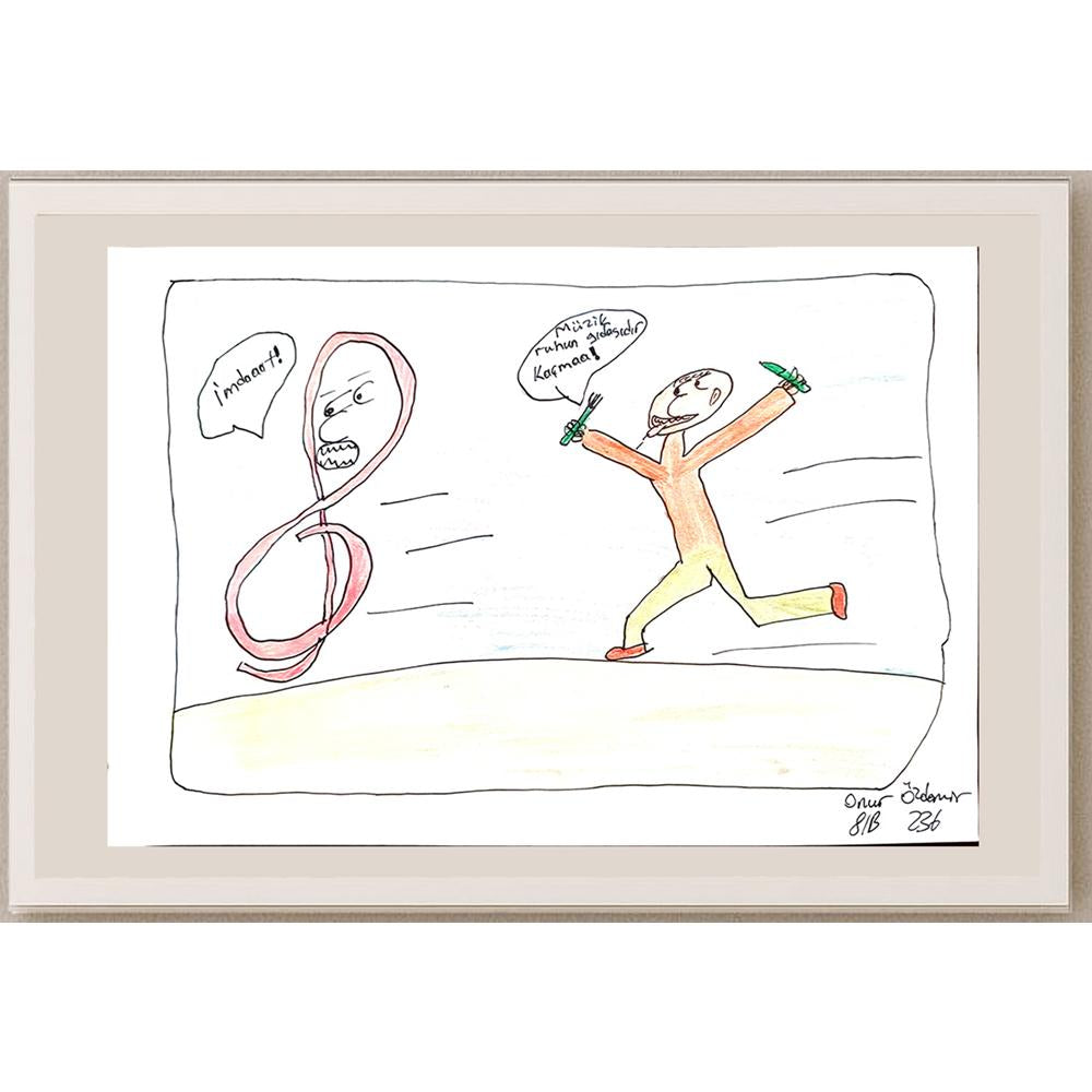 Onur Özdemir 29x21cm Orijinal Karikatür BOD00696