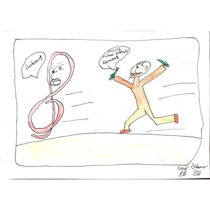 Onur Özdemir 29x21cm Orijinal Karikatür BOD00696