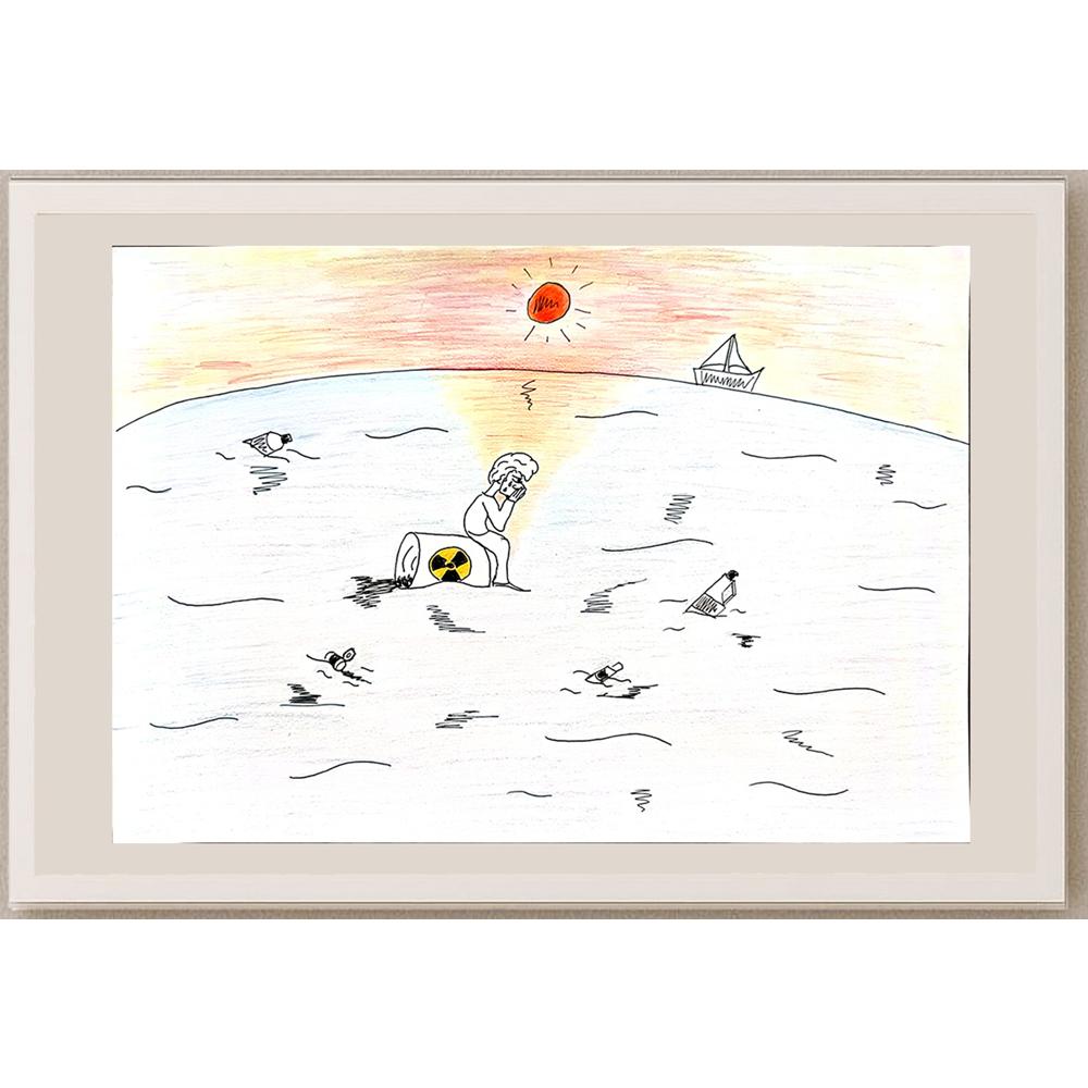 Uğur Hökelekli 29x21cm Orijinal Karikatür BOD00714