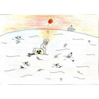 Uğur Hökelekli 29x21cm Orijinal Karikatür BOD00714