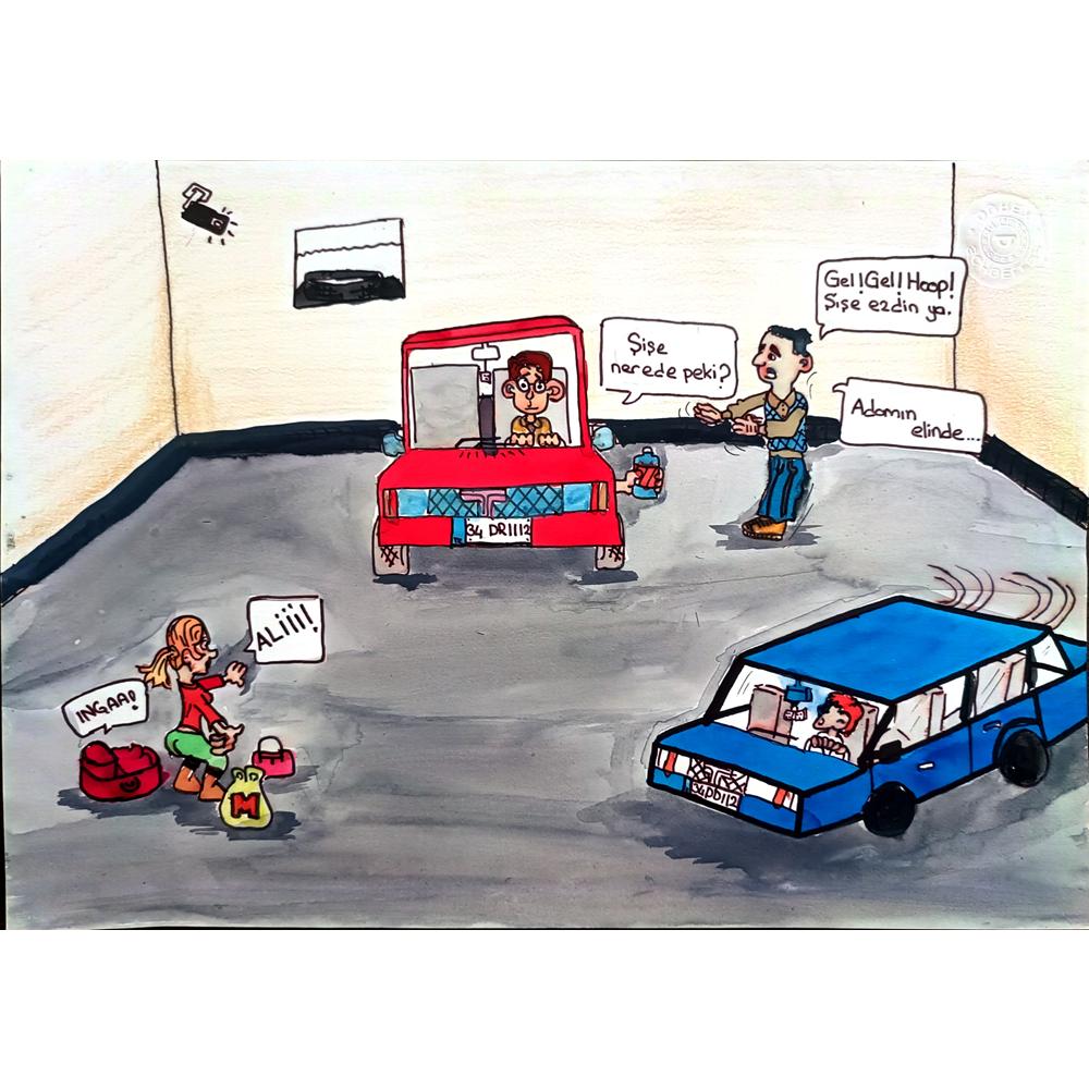 Burakcan Korucu 29x21cm Orijinal Karikatür BOD00730