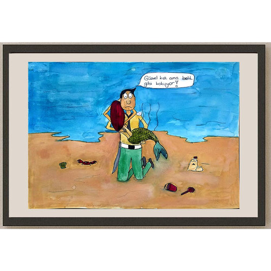 Başak Gence 29x21cm Orijinal Karikatür BOD00731
