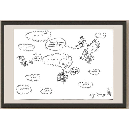 Eren Yıldırım 29x21cm Orijinal Karikatür BOD00735