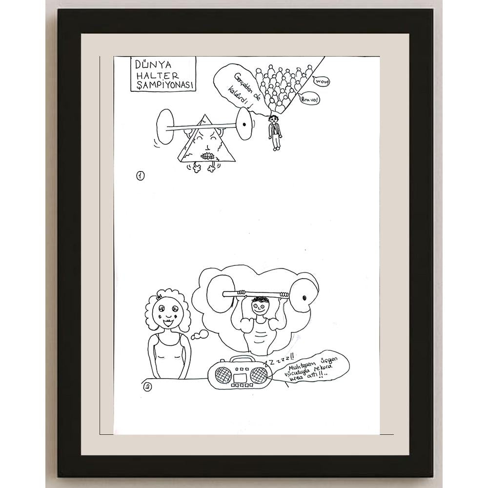 İdil Altan Küçüknalbant 29x21cm Orijinal Karikatür BOD00736