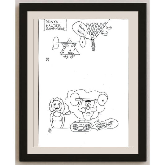 İdil Altan Küçüknalbant 29x21cm Orijinal Karikatür BOD00736