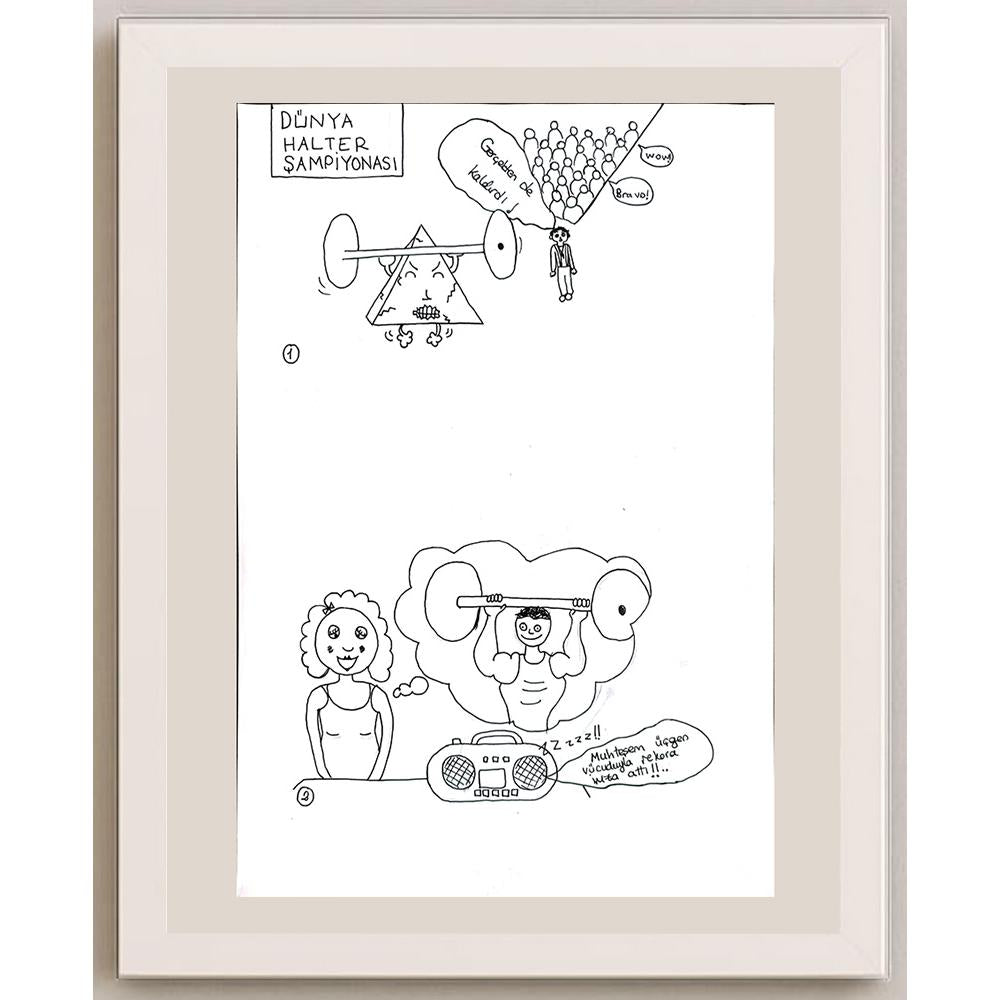 İdil Altan Küçüknalbant 29x21cm Orijinal Karikatür BOD00736