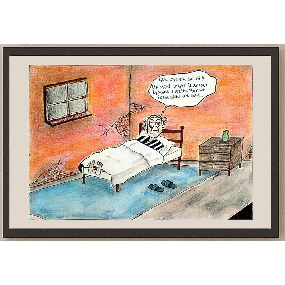 Sedat Kaplan 29x21cm Orijinal Karikatür BOD00752