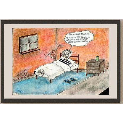 Sedat Kaplan 29x21cm Orijinal Karikatür BOD00752