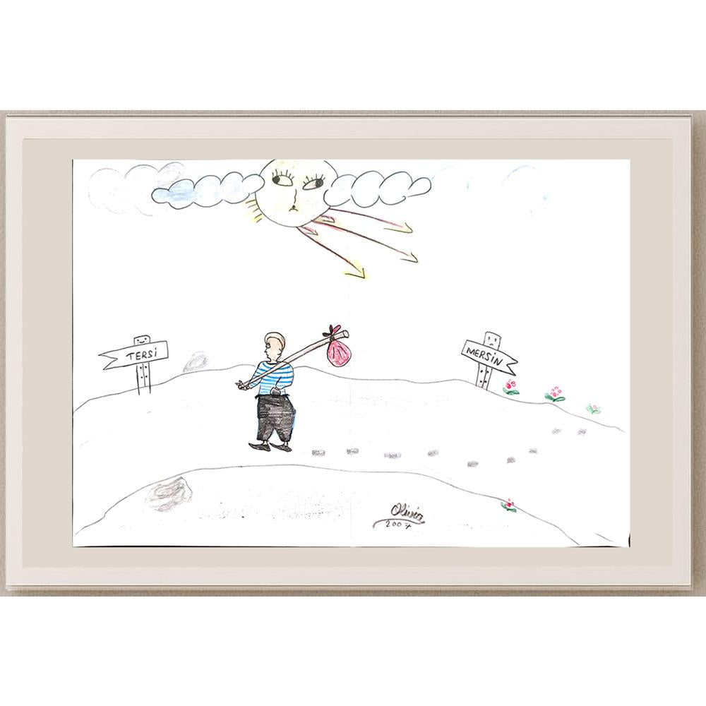 Olivin 29x21cm Orijinal Karikatür BOD00756
