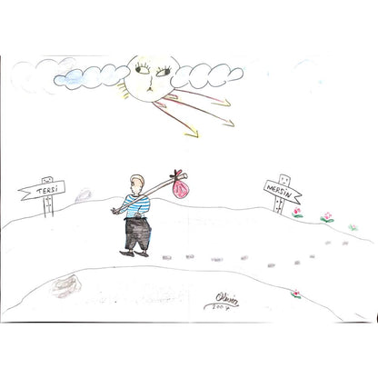 Olivin 29x21cm Orijinal Karikatür BOD00756