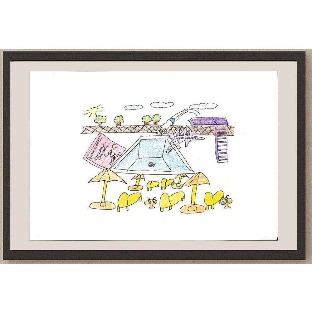 Yaprak Subaşı 29x21cm Orijinal Karikatür BOD00762