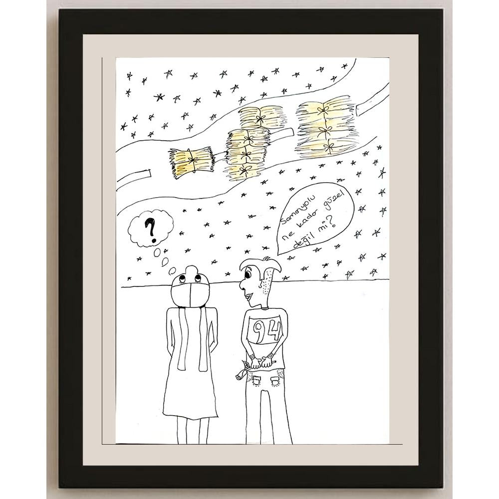 Başak Gence 29x21cm Orijinal Karikatür BOD00763