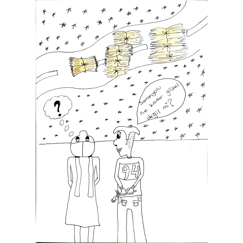 Başak Gence 29x21cm Orijinal Karikatür BOD00763