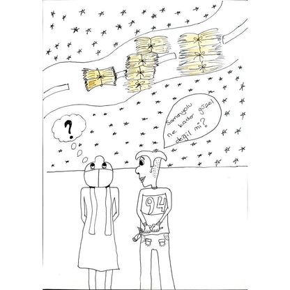 Başak Gence 29x21cm Orijinal Karikatür BOD00763