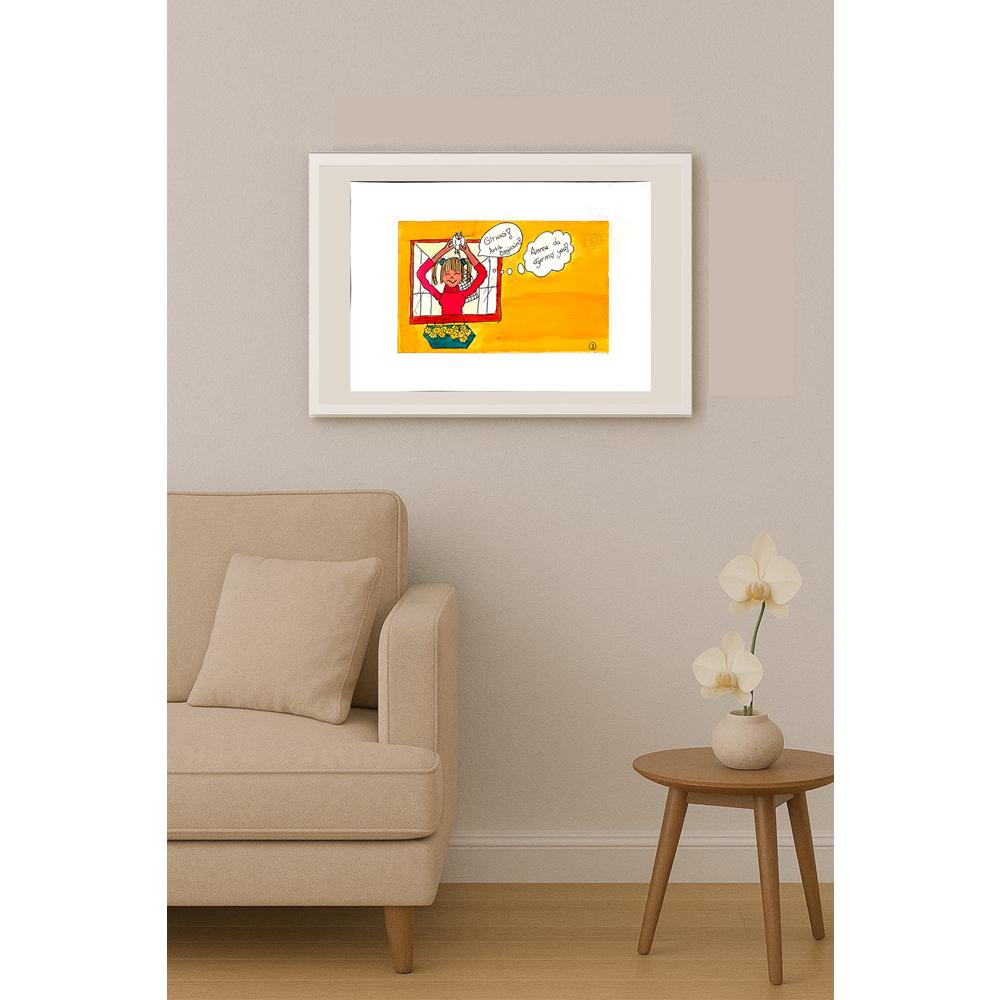 Yaprak Subaşı 21x13cm Orijinal Karikatür BOD00765