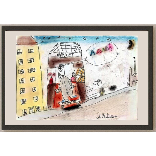 Alp Özkuvancı 29x21cm Orijinal Karikatür BOD00776