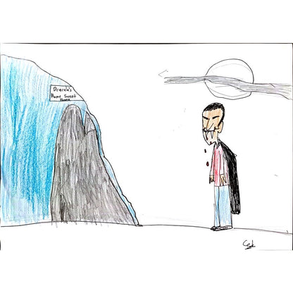 Cef İnselberg 29x21cm Orijinal Karikatür BOD00779