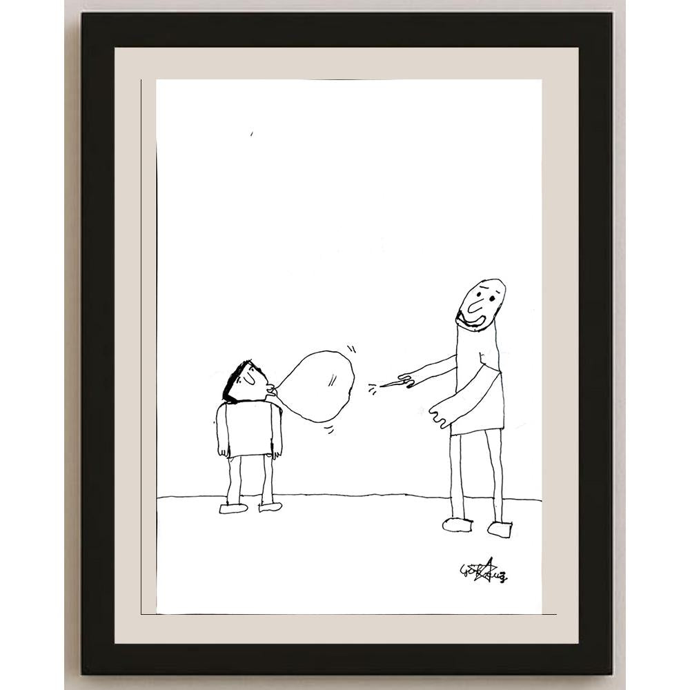 Ramazan Tayyip Göktuğ Uslu 29x21cm Orijinal Karikatür BOD00819