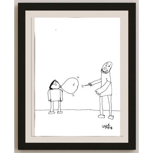 Ramazan Tayyip Göktuğ Uslu 29x21cm Orijinal Karikatür BOD00819