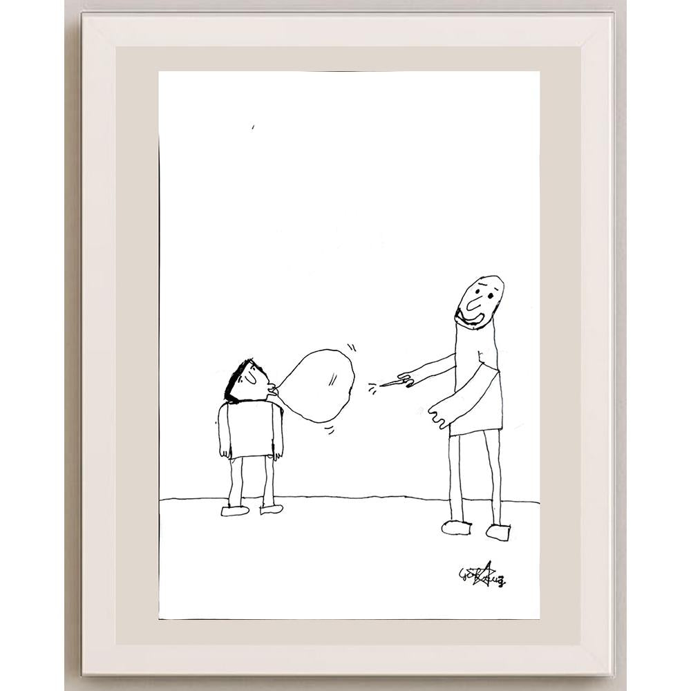 Ramazan Tayyip Göktuğ Uslu 29x21cm Orijinal Karikatür BOD00819