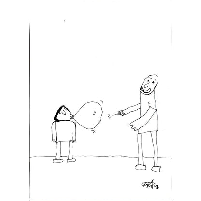 Ramazan Tayyip Göktuğ Uslu 29x21cm Orijinal Karikatür BOD00819