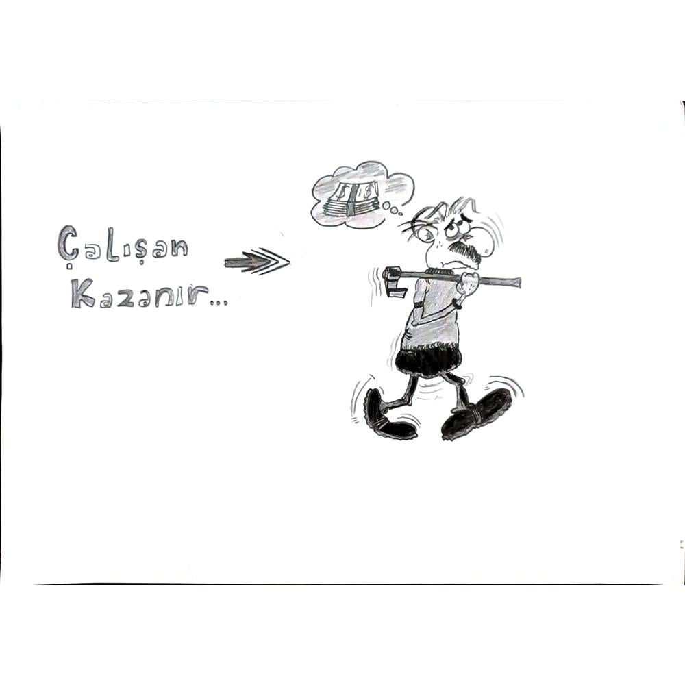 Hüseyin Berkay Yetim 29x21cm Orijinal Karikatür BOD00825