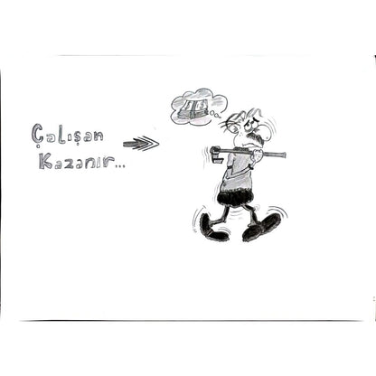 Hüseyin Berkay Yetim 29x21cm Orijinal Karikatür BOD00825