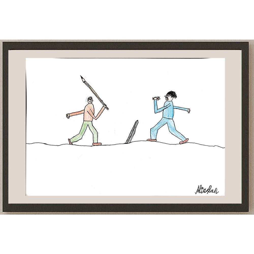 Ali Aslan 43x30cm Orijinal Karikatür BOD00840