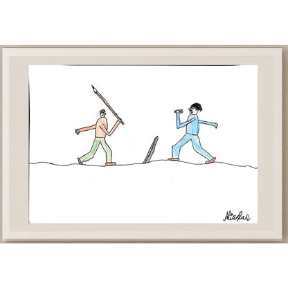 Ali Aslan 43x30cm Orijinal Karikatür BOD00840