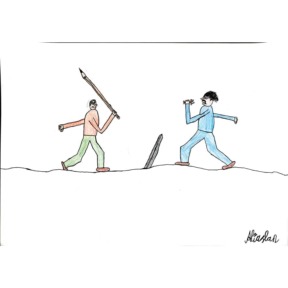 Ali Aslan 43x30cm Orijinal Karikatür BOD00840