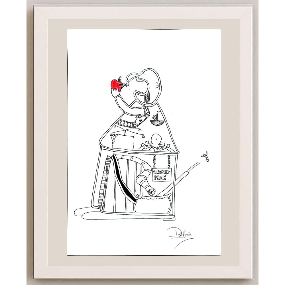 Defne Özözer 43x30cm Orijinal Karikatür BOD00855