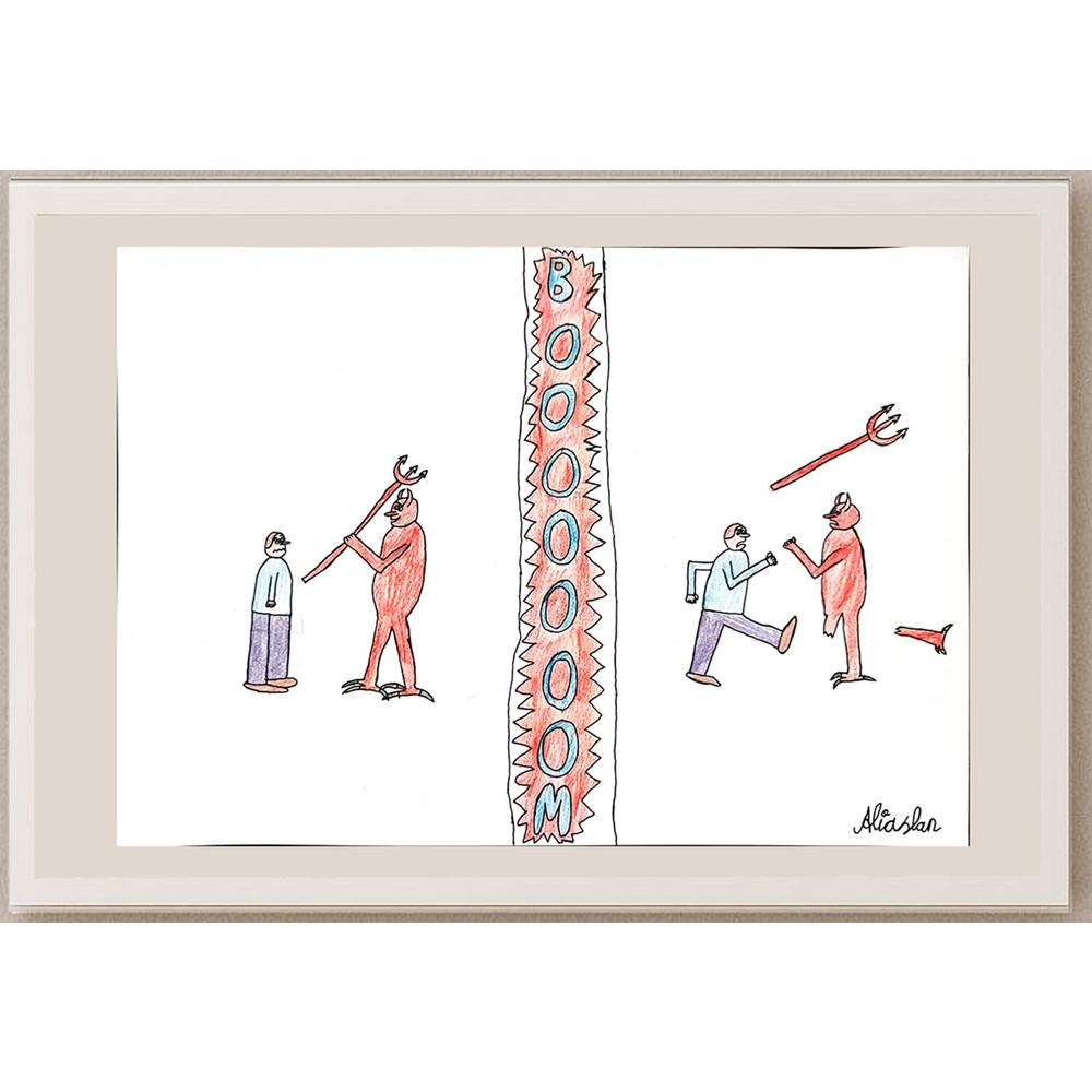 Ali Dinçgör 43x30cm Orijinal Karikatür BOD00860