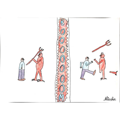 Ali Dinçgör 43x30cm Orijinal Karikatür BOD00860