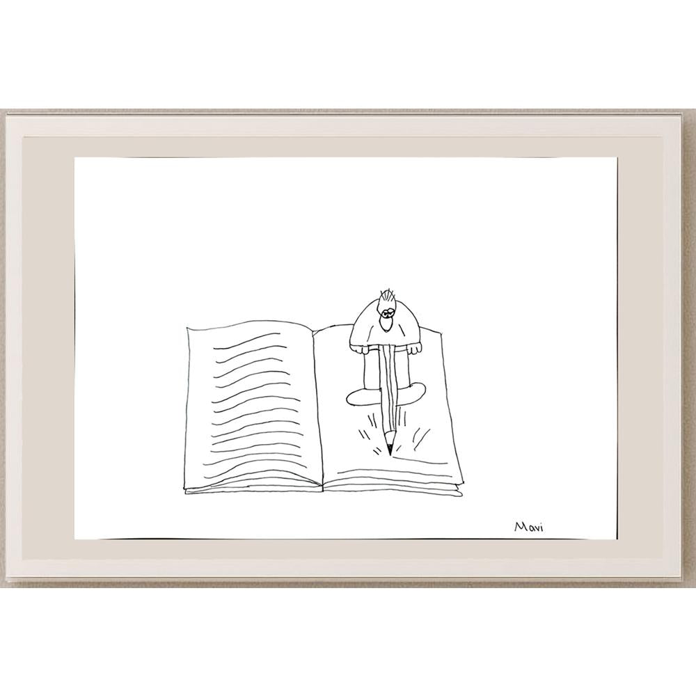 Mavi Deniz Koçak 43x30cm Orijinal Karikatür BOD00865