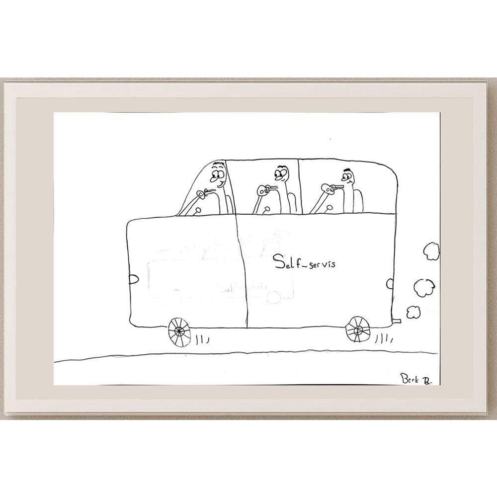 Berk Karabağlı 43x30cm Orijinal Karikatür BOD00866