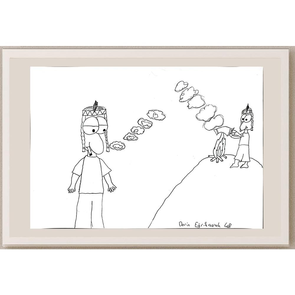 Derin Eğrikavuk 43x30cm Orijinal Karikatür BOD00868